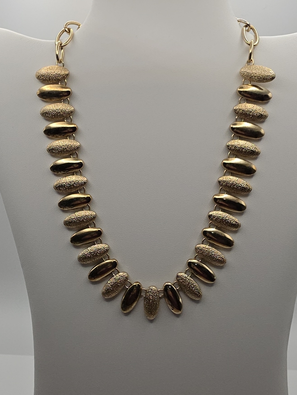1980s Bill Blass Gold-Tone Textured Necklace - 18" Vintage Statement Piece